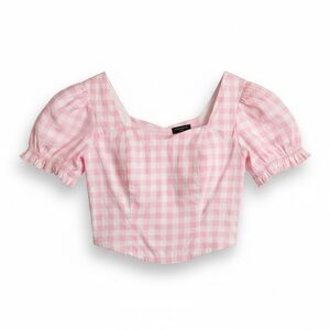 Sweet Society Pink Checkered Women's Crop Top
